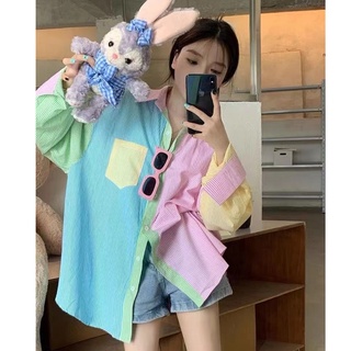 Áo Sơ Mi Nữ Dài Tay Dáng Rộng Phong Cách Hàn Quốc Baju Baju Wanita Lengan Panjang Hàng Mới Có Sẵn