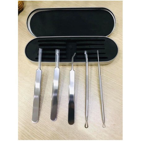 Bộ Nặn Mụn 5 Món Hàng Cao Cấp, Set Dụng Cụ Nặn Mụn 5 Món Sử Dụng Tiện Lợi, An Toàn Cho Làn Da