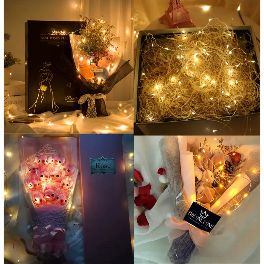 Đèn led, dây đèn trang trí bó hoa, hộp quà, decor chụp ảnh độc đáo ...