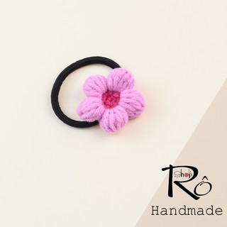 Cột tóc hoa len móc Handmade xinh xắn cho nữ và bé gái 4cm |Dây buộc tóc Hàn Quốc  |Shop Rô Handmade