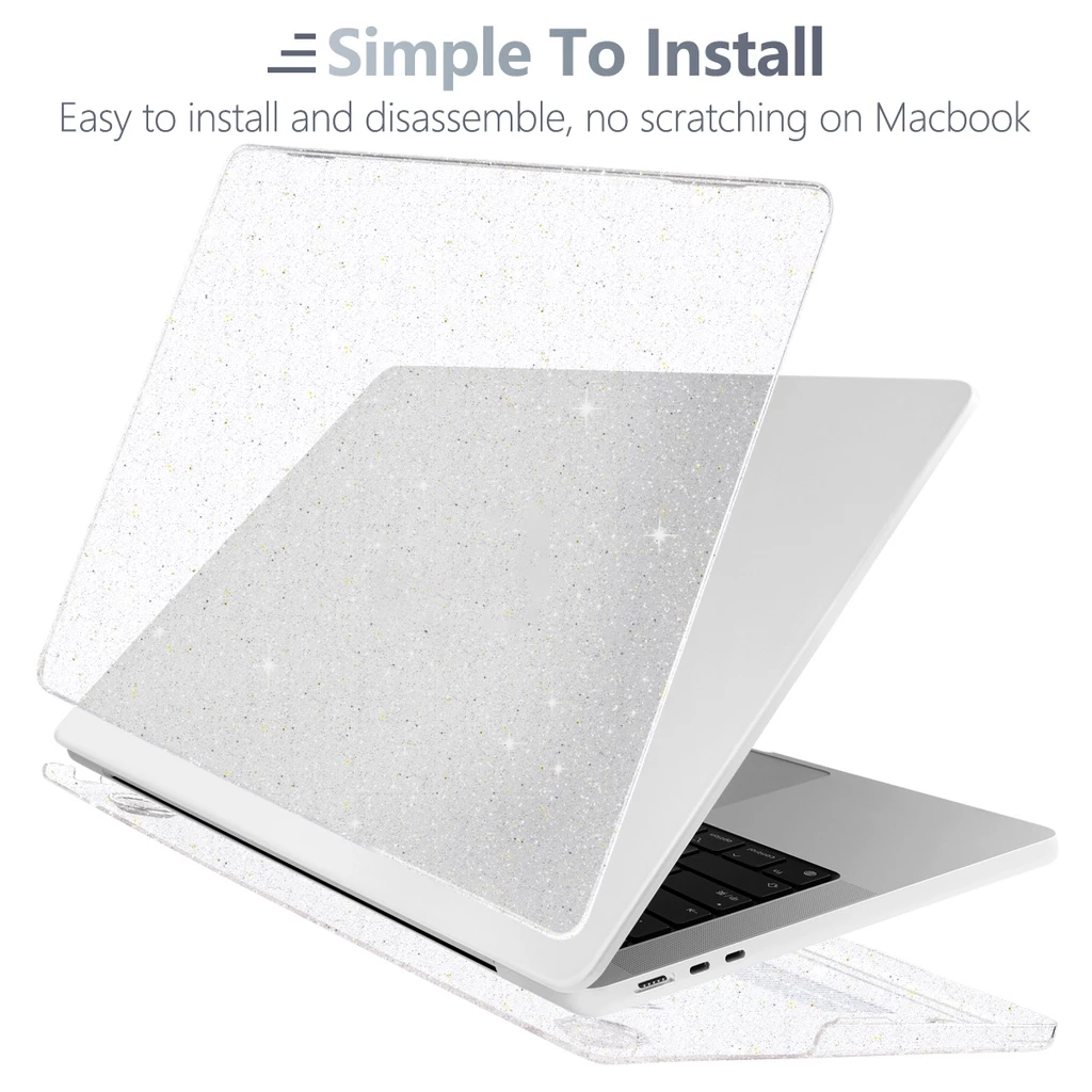 Ốp Lưng Laptop Pha Lê Bling Trong Suốt Cho MacBook Air 13 15"Pro13 14 16" M5 M4 M3 M2 A3434 A3240 A2