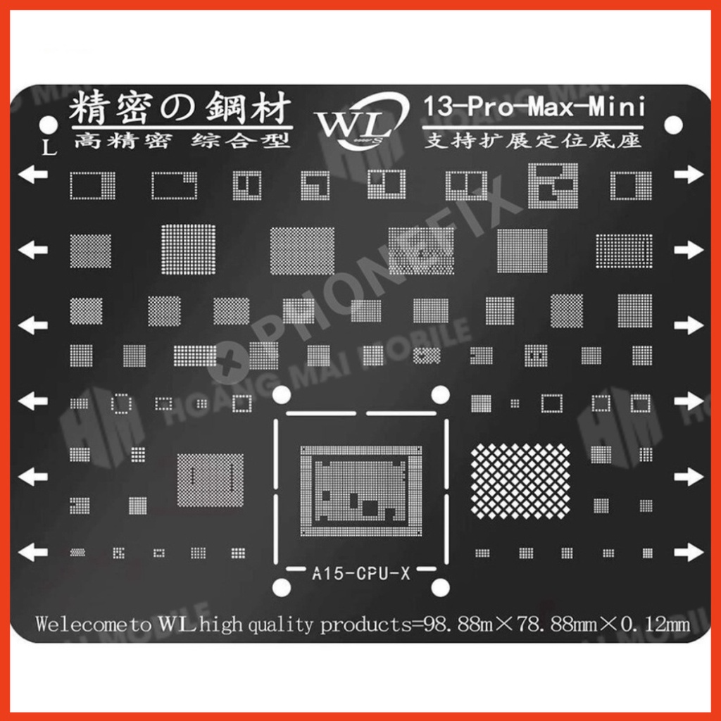 Vỉ tạo chân IC/CPU WL 6G-16PM màu đen
