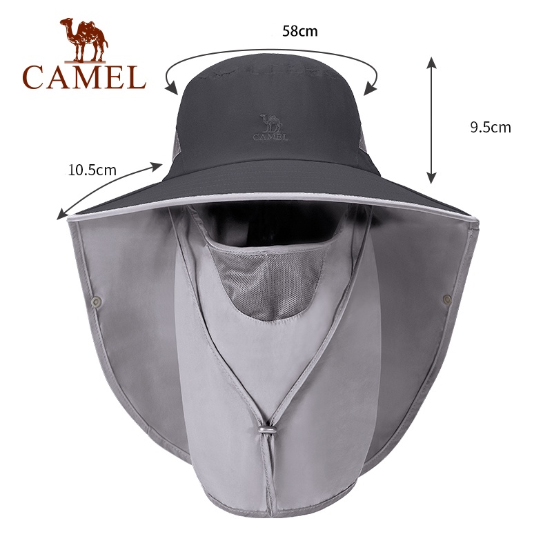 Ảnh Mũ chống nắng toàn mặt CAMEL CROWN Mũ câu cá leo núi ngoài trời Mũ chống tia cực tím Mũ chống nắng 2