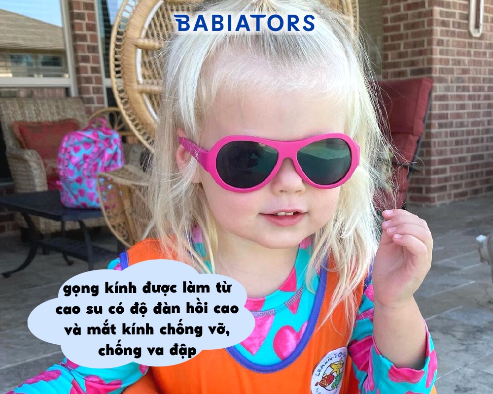 Mô tả Kính chống tia cực tím cho bé Babiators – Aviators, Hồng, 0-2 tuổi - 3