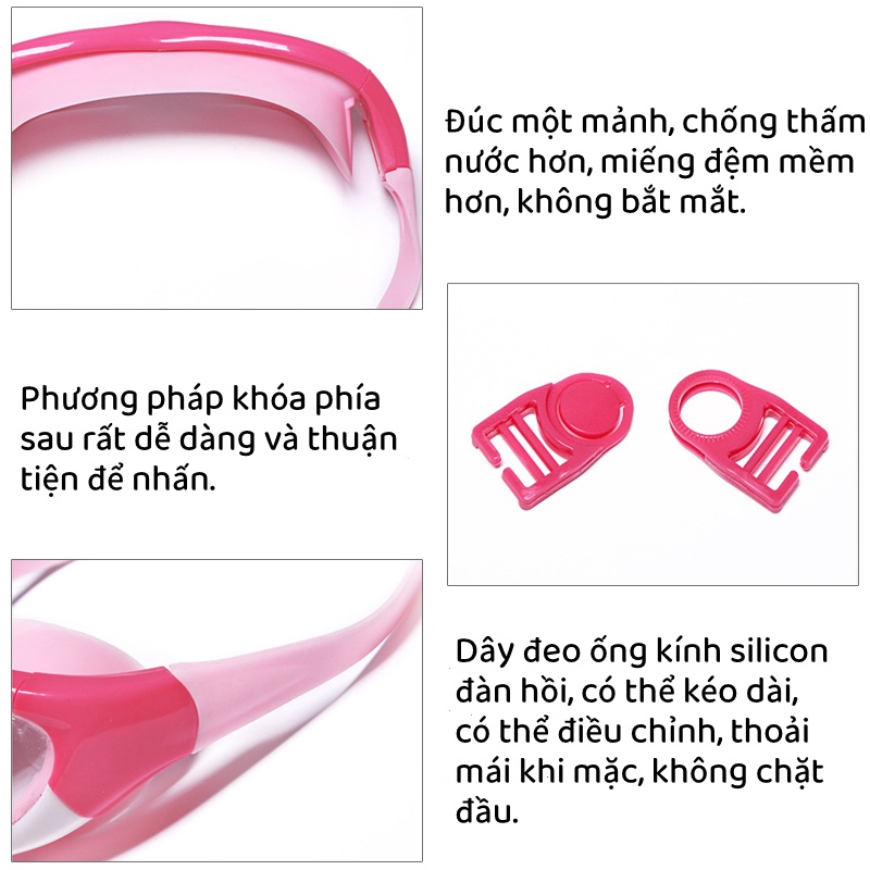 Kính bơi trẻ em không gọng 4-13 tuổi,kính bơi cho bé,Kính bơi cho bé trai và bé gái,nút bịt tai