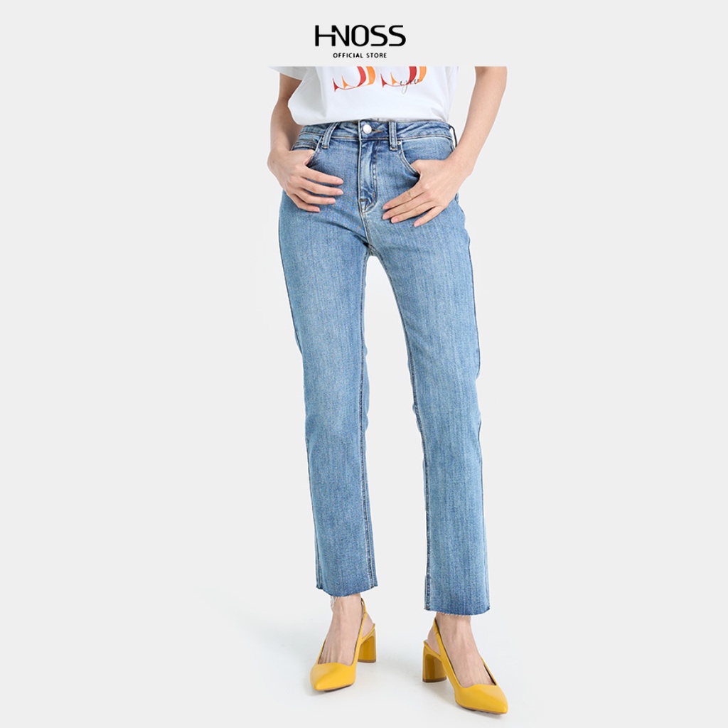 [Mã BMLTB35 giảm đến 35K đơn 99K] Quần Jeans Nữ Thời Trang HNOSS Ống Đứng Dáng Ôm HNQDA019