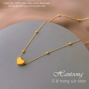 Dây chuyền titan nữ không gỉ mặt trái tim xinh xắn,trang sức titan thời trang phong cách hàn quốc
