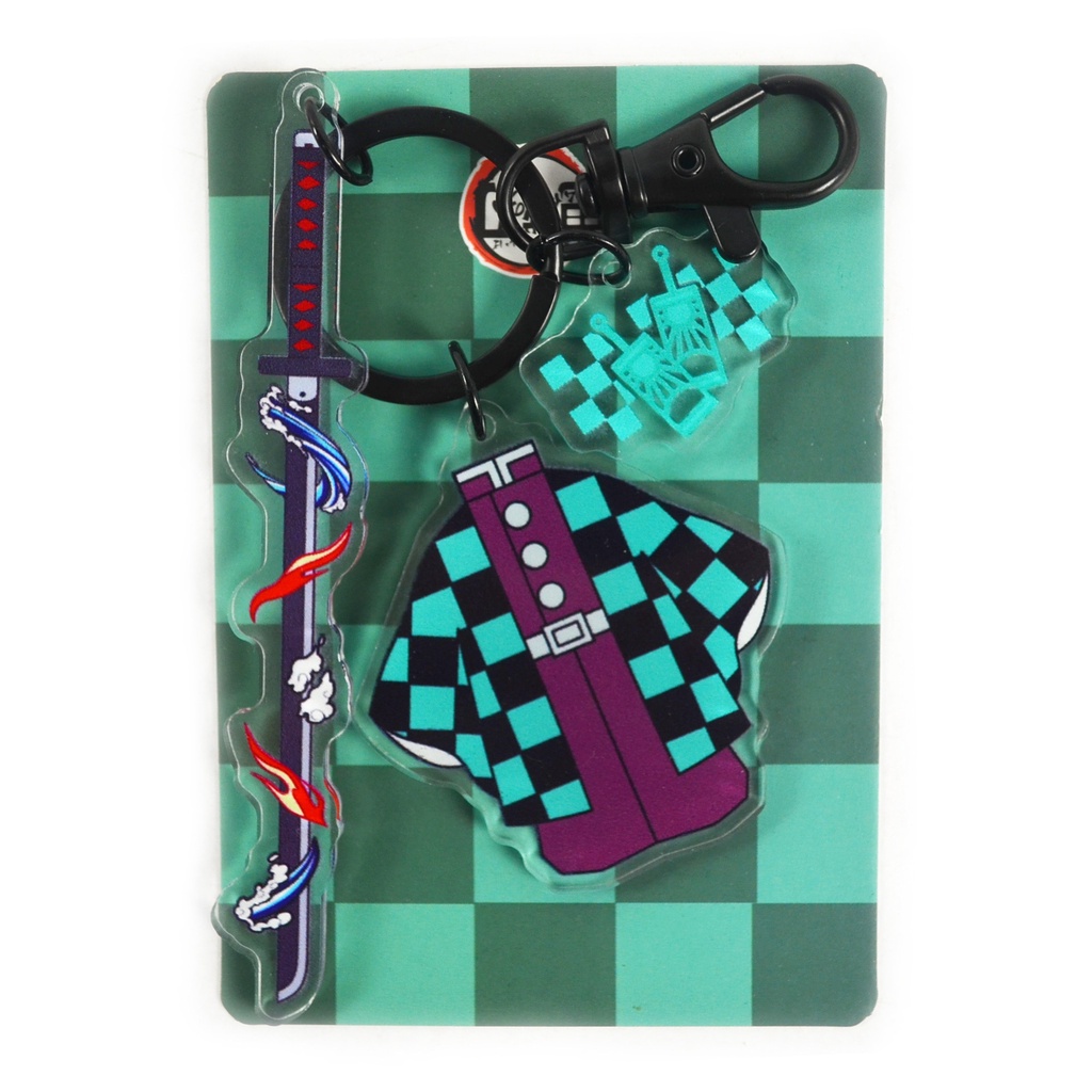 HK1 Demon Slayer Acrylic Keychian Quân Đoàn Kisatsutai Hoa Văn Đồng Nhất Móc Chìa Khóa Túi Mặt Dây Chuyền Quà Tặng Cho Trẻ Em Tanjirou Nezuko