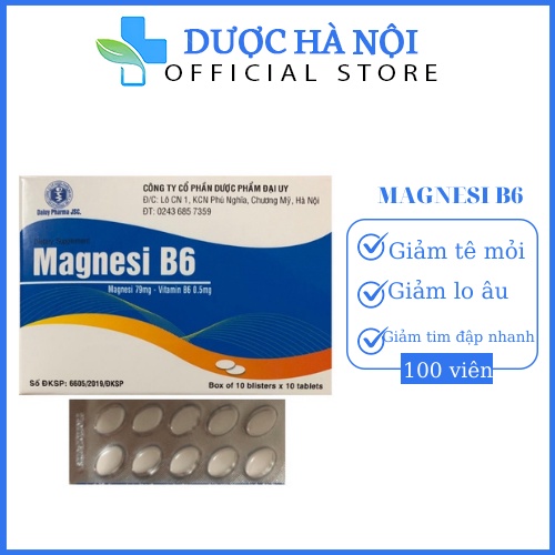 Viên uống tổng hợp Magnasi B6 của Dược Đại Uy giảm tê mỏi chân tay, tim ...
