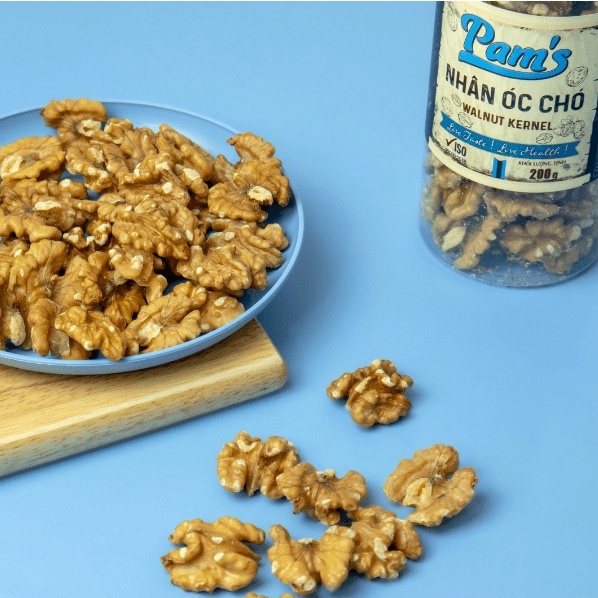 Combo Mẹ Bầu - Nhân Hạt Óc Chó 200g/hũ + Hạt Dẻ Cười Không Tẩy Trắng 250g/hũ Pams