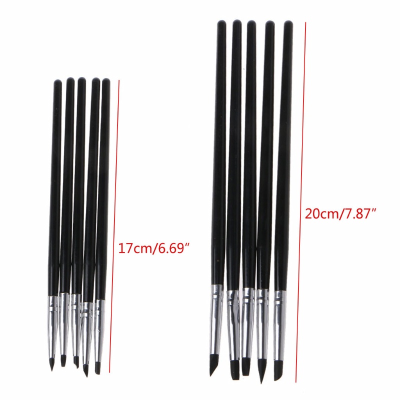 Exhila 5 Chiếc Silicon Chấm Dụng Cụ Tô Màu Sắc Sắc Sắc Nét Bàn Chải Bút Cho Đất Sét Mô Hình Điêu Khắc Vẽ Soạn Thảo Móng Tay Nghệ Thuật S