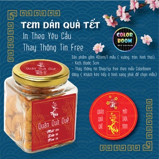 [ IN THEO YÊU CẦU] Combo 40 Tem Tết - Cung Chúc Tân Xuân - 5cm