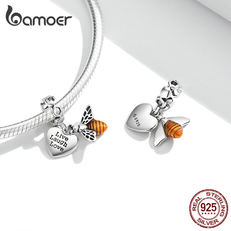 Hạt xỏ BAMOER BSC493 bạc 925 thời trang dành cho làm mặt trang sức DIY