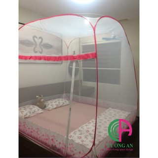 Màn chụp tự bung đỉnh vuông cao cấp cường an có chân viền vải lụa xung quanh đủ size