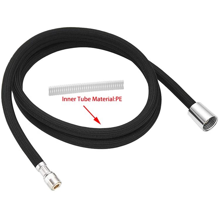 Đen / Xám Dây Nylon Vòi Bếp Kéo Ra Vòi Vòi Màu Xám Nylon Kéo Ống Ống Bồn Rửa Nhà Bếp Bồn Rửa Chậu Rửa Đầu Nối