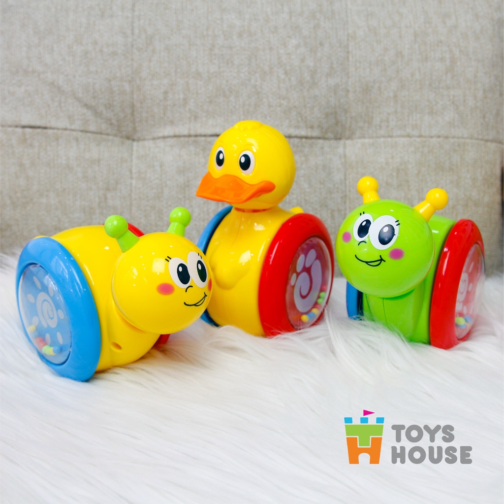 Mô tả Đồ chơi lật đật gật gù có bánh xe cho bé Toyshouse 008-2 chú vịt vàng dễ thương - Tiêu chuẩn Châu Âu EN71 - 1