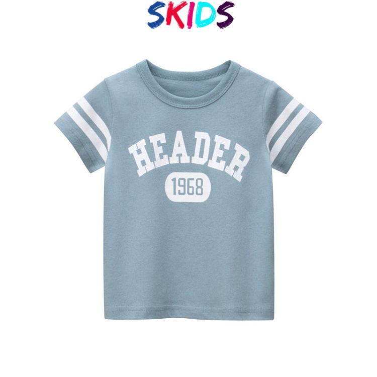 Áo phông bé trai hàn quốc cộc tay mùa hè thời trang trẻ em 2 đến 8 tuổi SKIDS