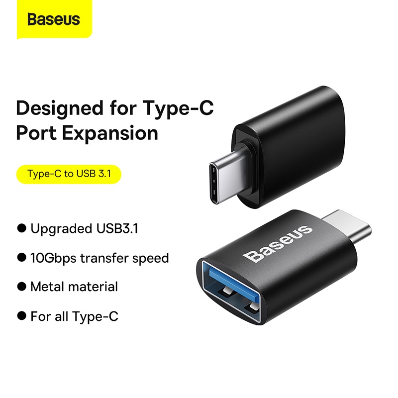 Đầu Chuyển đổi Baseus USB 3.1 Type C sang USB cao cấp thích hợp cho Nootbook Samsung S10