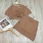 set croptop kẻ dây rút
