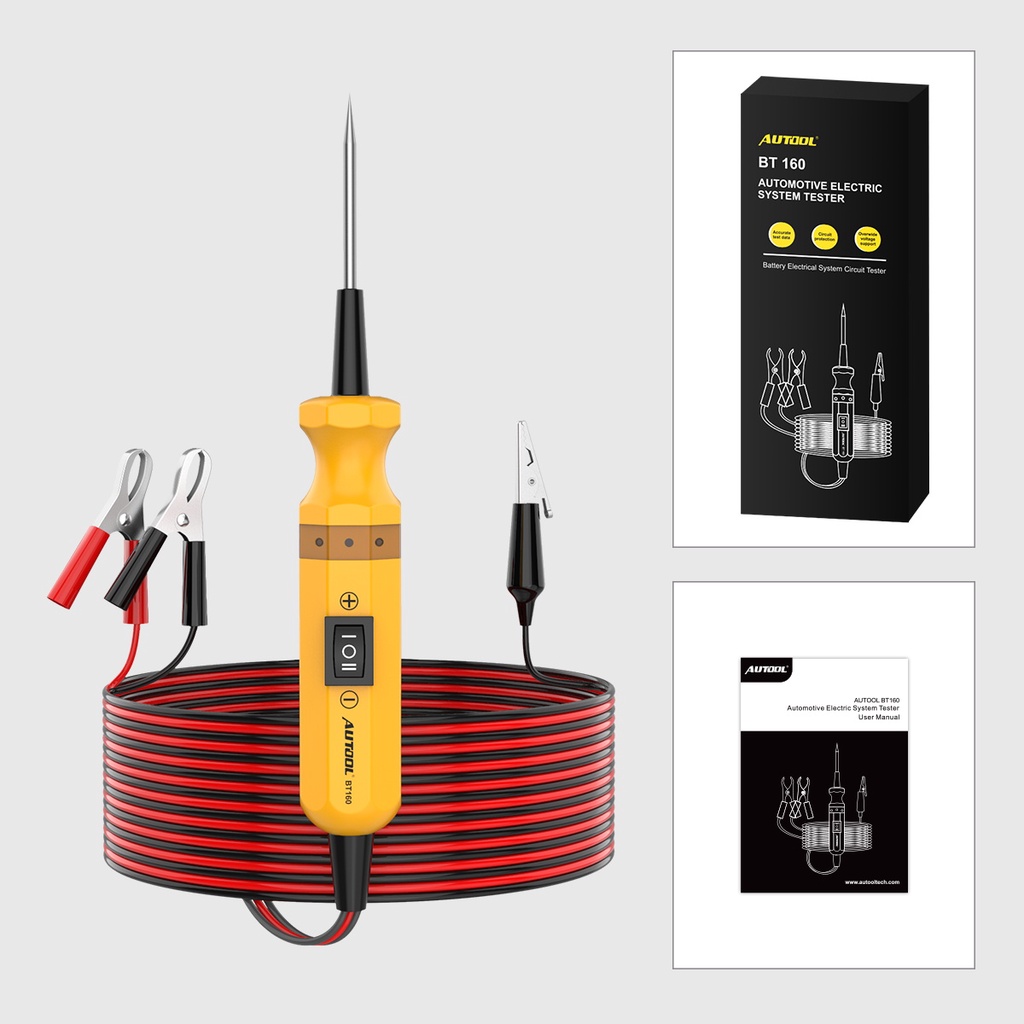 Mô tả AUTOOL BT160 Máy kiểm tra mạch điện ô tô Đầu dò nguồn Công cụ chẩn đoán ô tô Máy quét tích hợp điện áp điện cho ô tô 12V 24V Xe tải hạng nặng - 4