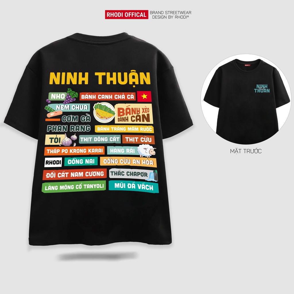 Áo thun local brand RHODI phông cổ tròn tay lỡ unisex nam nữ Ninh Thuận
