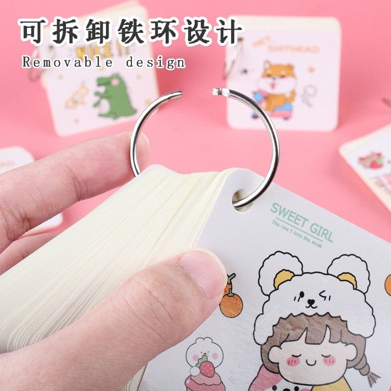 Flashcard học từ vựng vuông 7x7cm giấy đẹp, thiết kế thông minh, tiện học tiếng anh nhật hàn | BigBuy360 - bigbuy360.vn