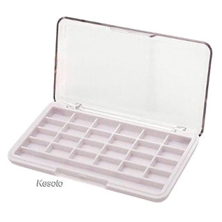 24 Lưới Trống DIY Trang Điểm Bảng Phấn Mắt Hộp Pallet [Nắp Trong Suốt Blusher Son Môi Pressed Powder Bronzer Hộp Đựng Hộp Đựng Có Khe Cắm Bàn Chải