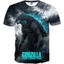 Godzilla Áo Thun Thời Trang Trẻ Em Áo Sơ Mi Tay Ngắn Hoạt Hình Bé Trai Tee Áo Sơ Mi Anime 3D In Hình