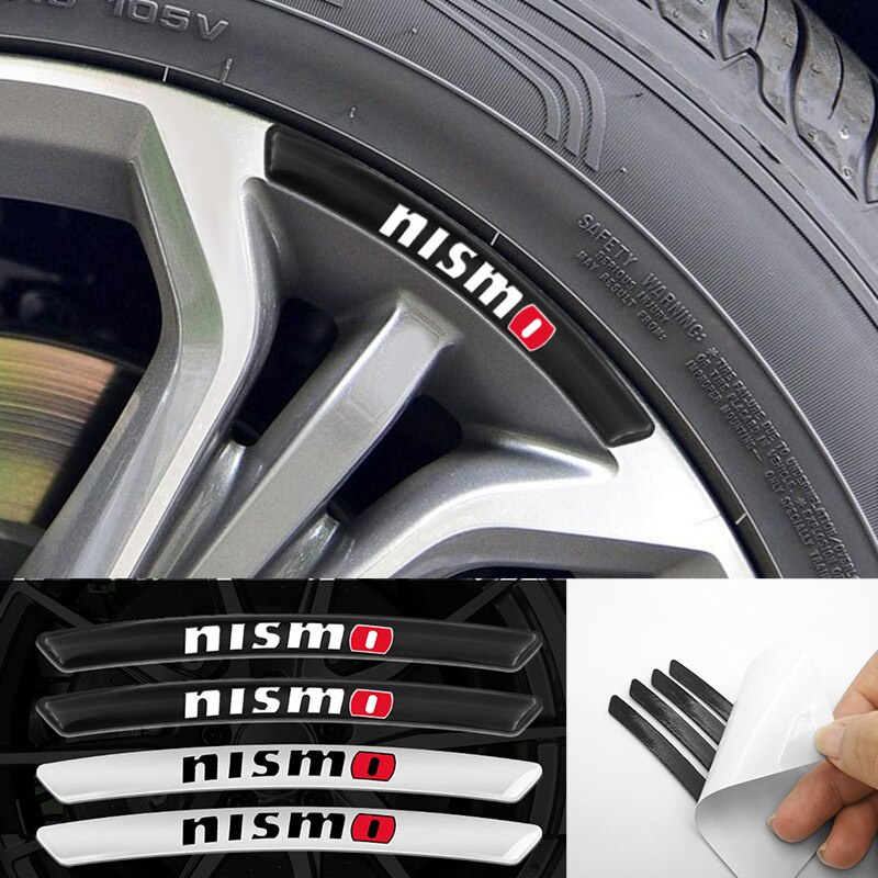Bộ 4 Miếng Dán Trang Trí Bánh Xe Hơi Honda Toyota Nissan BMW VW FIAT Benz TRD