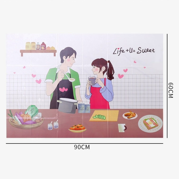 Tranh Dán Bếp Chống Dầu Mỡ 60 x 90cm  Chịu Nhiệt, Giấy Decal Trang Trí Decor Bếp Đẹp