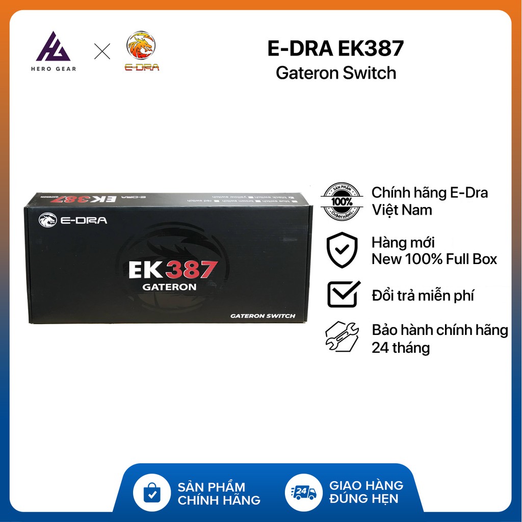 Bàn phím cơ EDRA EK387 Phiên bản Gateron Switch - Led trắng - Kết nối ...
