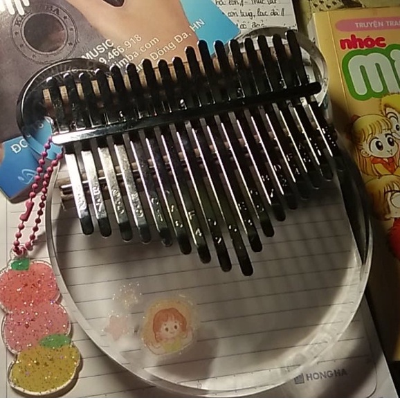 Đàn Kalimba 17 Phím Mặt Gấu Trong Suốt - Full Phụ Kiện