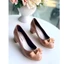 Giày cao gót nữ 3 phân mũi tròn gót vuông Annmodels phối nơ lụa cao cấp _A893NU