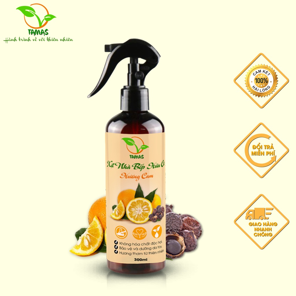 Ảnh Nước lau bếp hữu cơ - Xịt bếp đa năng TAMAS chai 300ml - Làm sạch bề mặt, khử mùi, khử khuẩn dụng cụ, bếp từ, bếp ga... 2