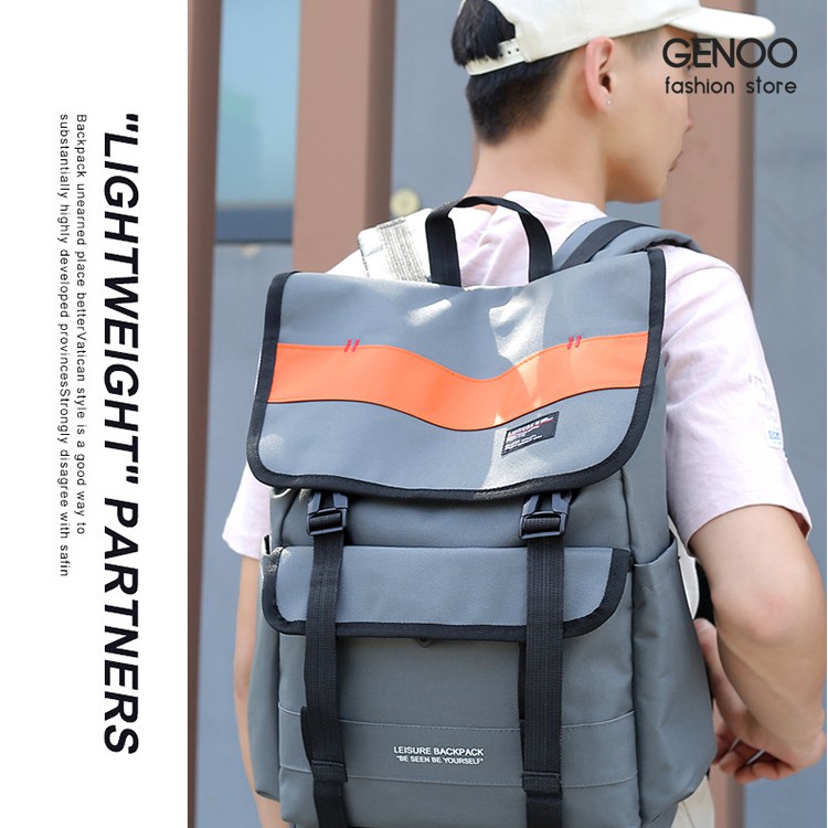 Balo Nam Vải Chống Nước Cao Cấp Balo, Cặp Đi Học Cực Chất Có Dải Phản Quang GN0019 - GENBAG