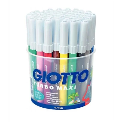 Bút dạ GIOTTO Turbo Maxi 521400 ITALY, Viết dạ vẽ được đa chất liệu, nhiều màu lựa chọn