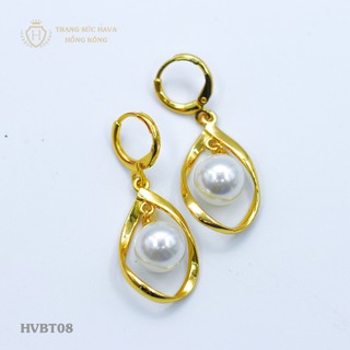 Bông Tai, Khuyên Tai Nữ Dáng Dài Đẹp Xi Mạ Vàng Non Cao Cấp - Trang Sức Hava Hong Kong - HVBT08
