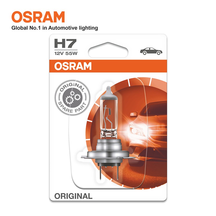 Bóng Đèn Pha/Cos Halogen OSRAM Original Dùng Cho Xe Ô Tô Xe Hơi Chân H7 12V 55W 64210-01B - 3200K 1500LM