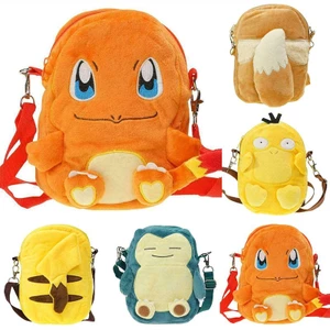 Pikachu Snorlax Charmander Eevee Psyduck Ba lô sang trọng Túi dây kéo trẻ em