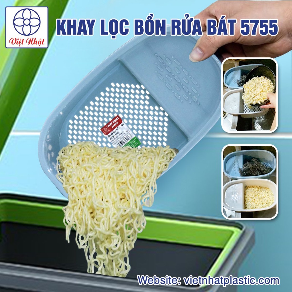 Khay Nhựa Lọc Rác, Thức Ăn Thừa Khay Lọc Bồn Rửa Bát Việt Nhật Cao Cấp 5755