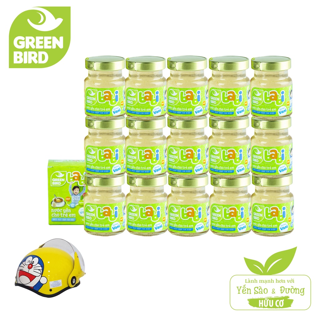Combo 15 Hũ Nước Yến Cho Trẻ Em Green Bird Babi - Hũ Đơn (72g) - Tặng mũ bảo hiểm