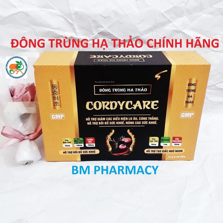 Viên uống ĐÔNG TRÙNG HẠ THẢO CORDYCARE, hỗ trợ tạo giấc ngủ ngon, hỗ trợ bồi bổ sức khỏe và tăng sức đề kháng cho cơ thể
