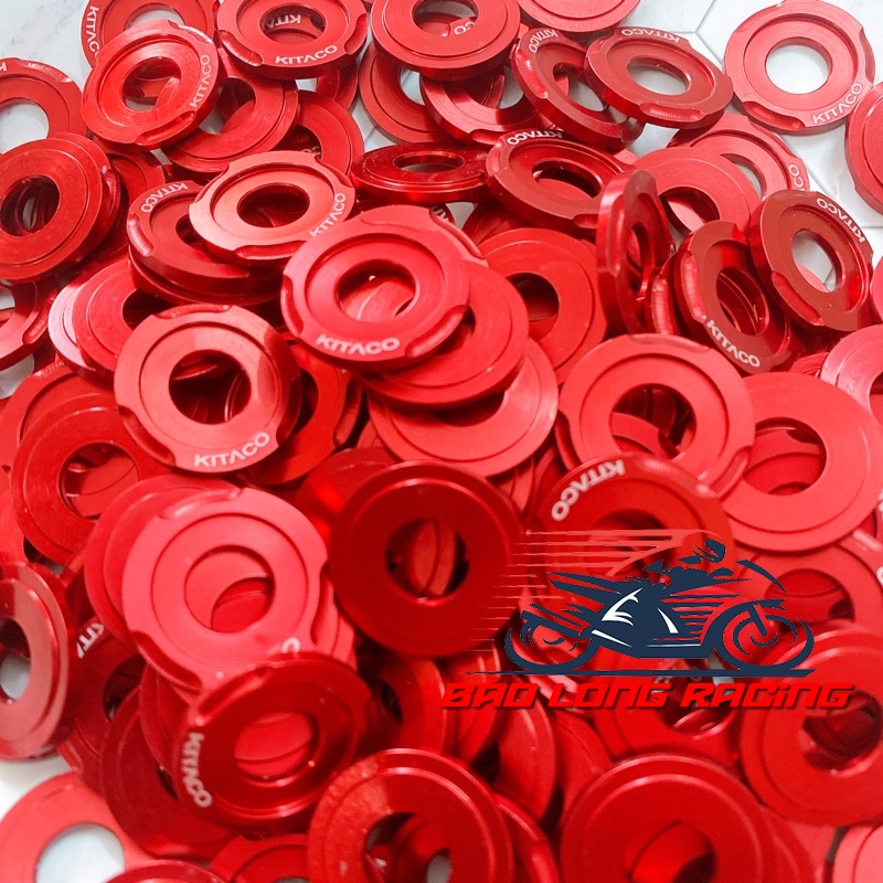 10 Long Đền gắn Dàn Áo xe máy Nhôm Kitaco màu Đỏ 6li và 8li ,10li Siêu Rẻ Đẹp