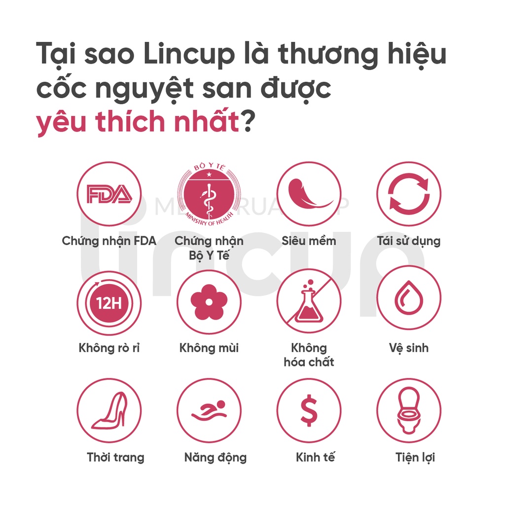 Mô tả Cốc nguyệt san Lincup 2 chính hãng (40ml) Nhập Khẩu Mỹ - 1