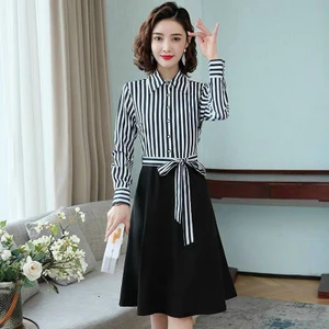 Đầm xoè kẻ sọc công sở sang chảnh siêu đẹp thời trang siêu hot cho các chị em HIYU STORE
