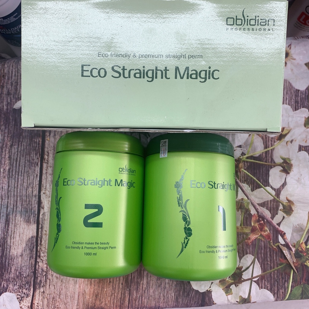 Kem duỗi ép tóc sinh thái Eco Straight Magic Obsidian 1000ml (Chính ...