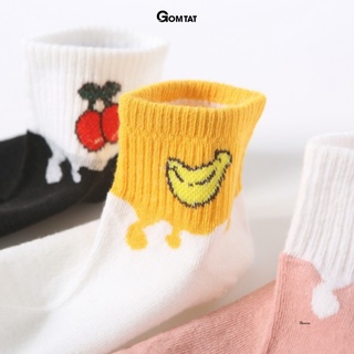 Set 5 đôi vớ nữ cổ ngắn GOMTAT họa tiết cute, chất liệu cotton mềm mịn hút ẩm thoáng khí khử mùi chân - UYE-CB082