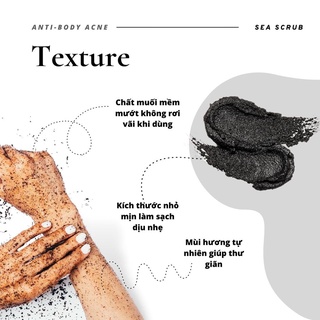 SEA SCRUB - muối than tre làm giảm mụn lưng handmade