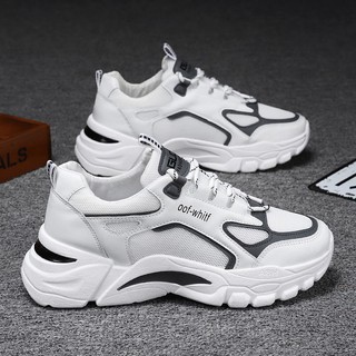 Giày Sneaker Nam Đế Cao Su Non, Giày Nam trend 2024 - Tăng Chiều Cao Tự Nhiên- OFF TRẮNG