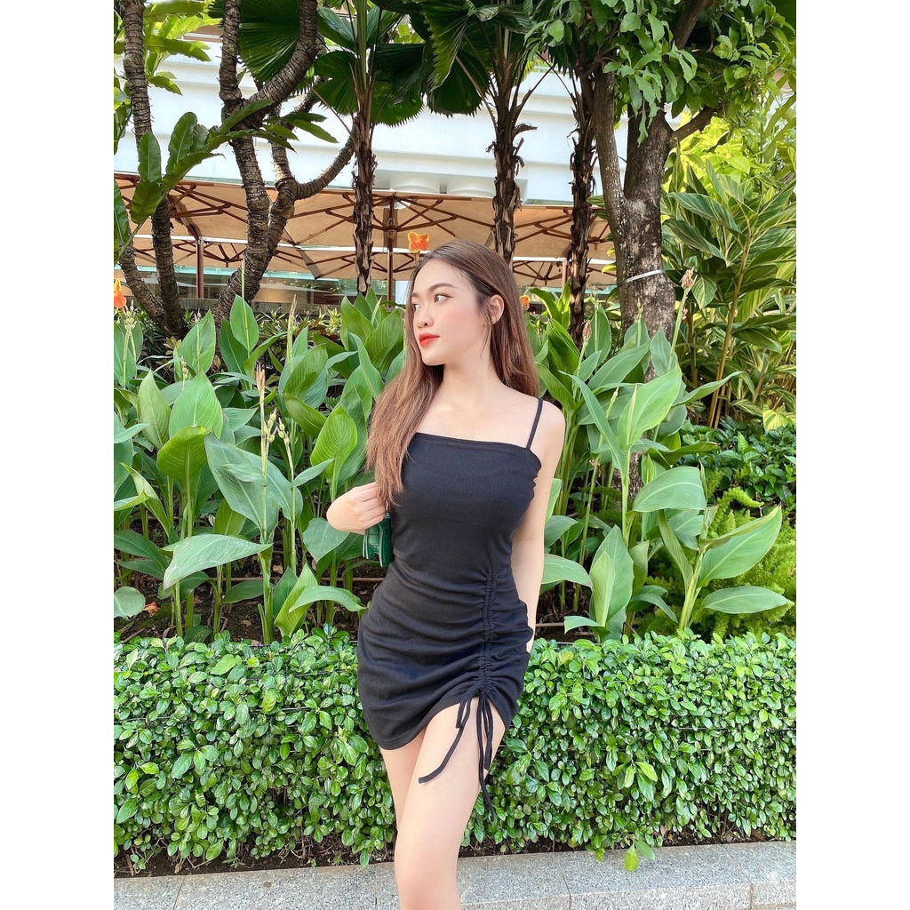 SET ĐẦM DÂY VÀ ÁO LỬNG KHOÁC NGOÀI HAI MÀU - KISS DRESS